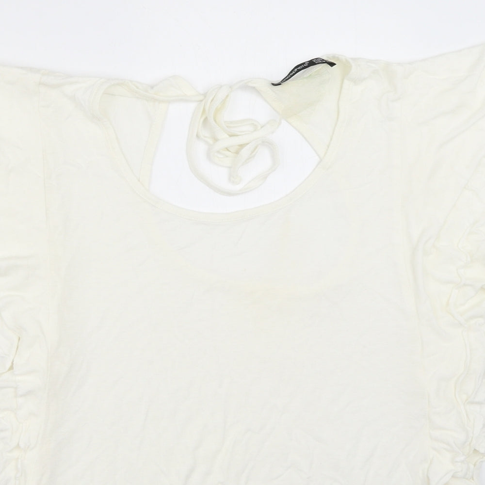 Womens UK Size 14 Atmosphere Ivory Basic T-Shirt