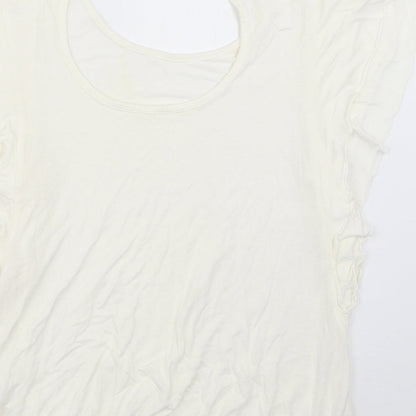 Womens UK Size 14 Atmosphere Ivory Basic T-Shirt