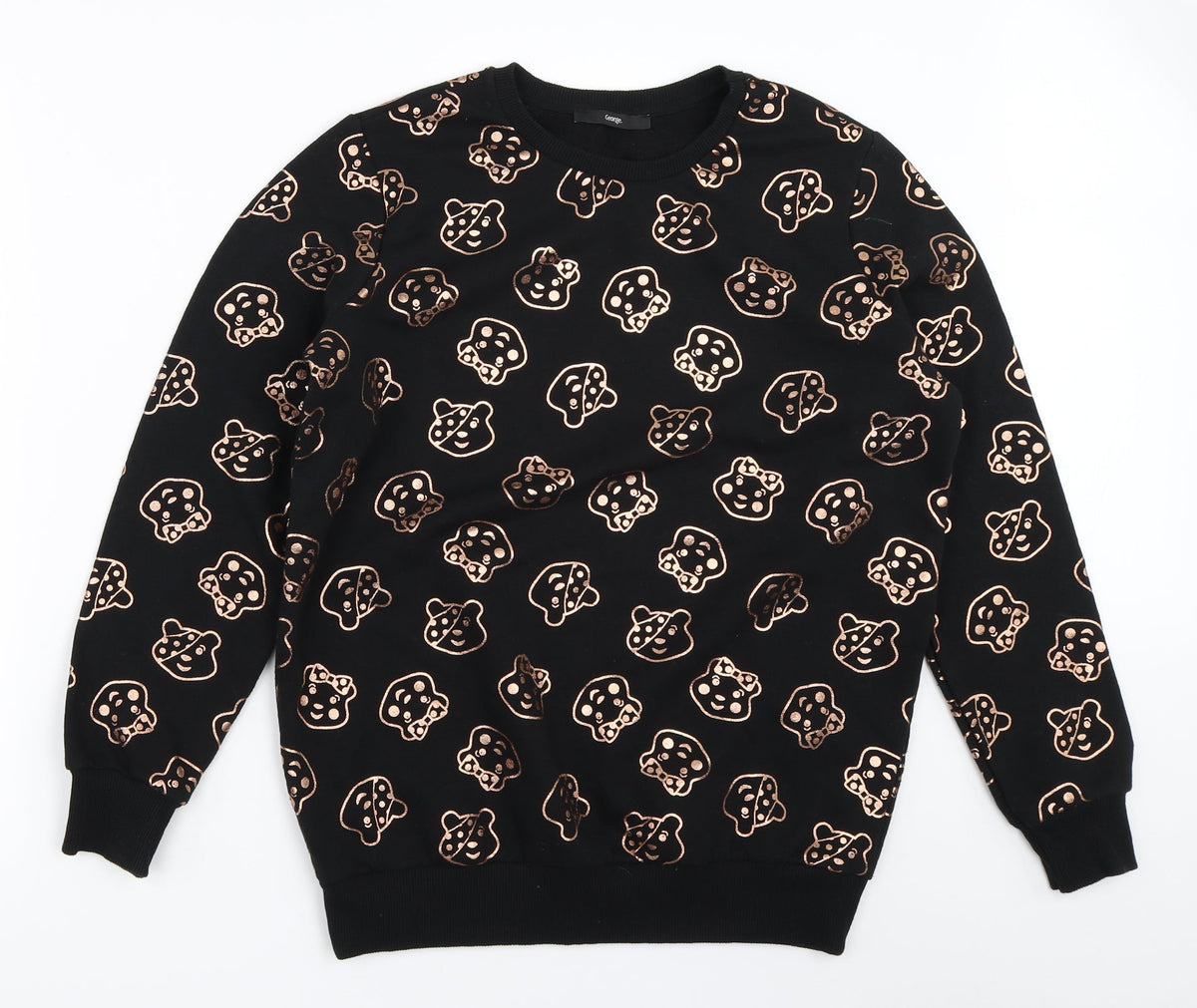 Additional front view of George women’s black pullover sweatshirt, size S