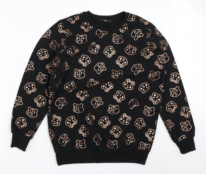 Additional front view of George women’s black pullover sweatshirt, size S