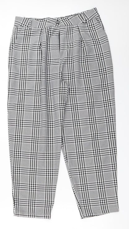 Teen Blue Womens Black Check  Capri Trousers Size 42 L24.5 in