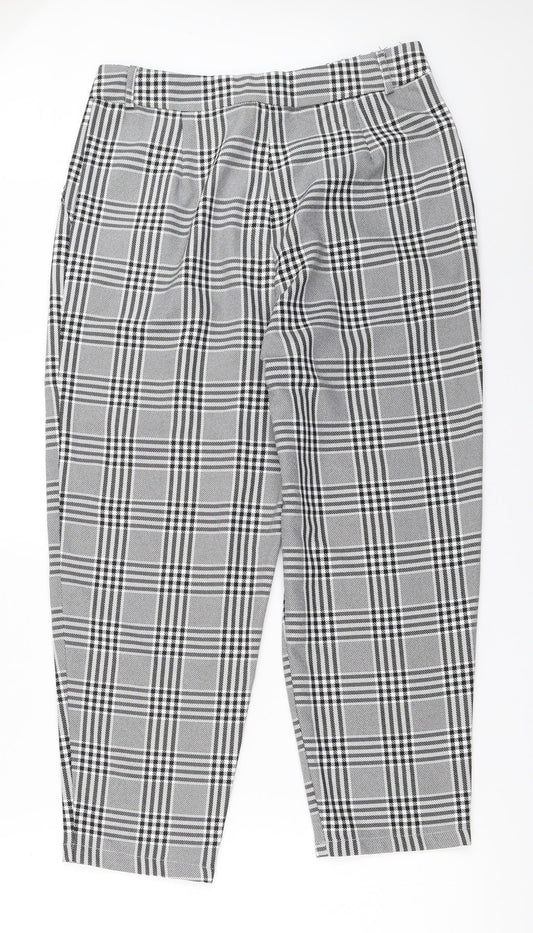 Teen Blue Womens Black Check  Capri Trousers Size 42 L24.5 in