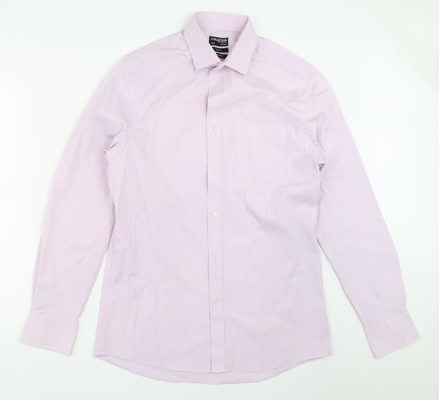 Mens UK Size 15.5 Debenhams Purple  Button-Up Long Sleeve Casual Shirt
