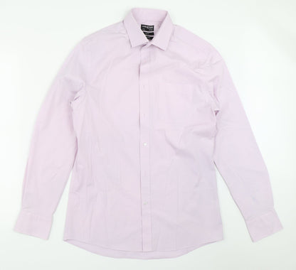 Mens UK Size 15.5 Debenhams Purple  Button-Up Long Sleeve Casual Shirt