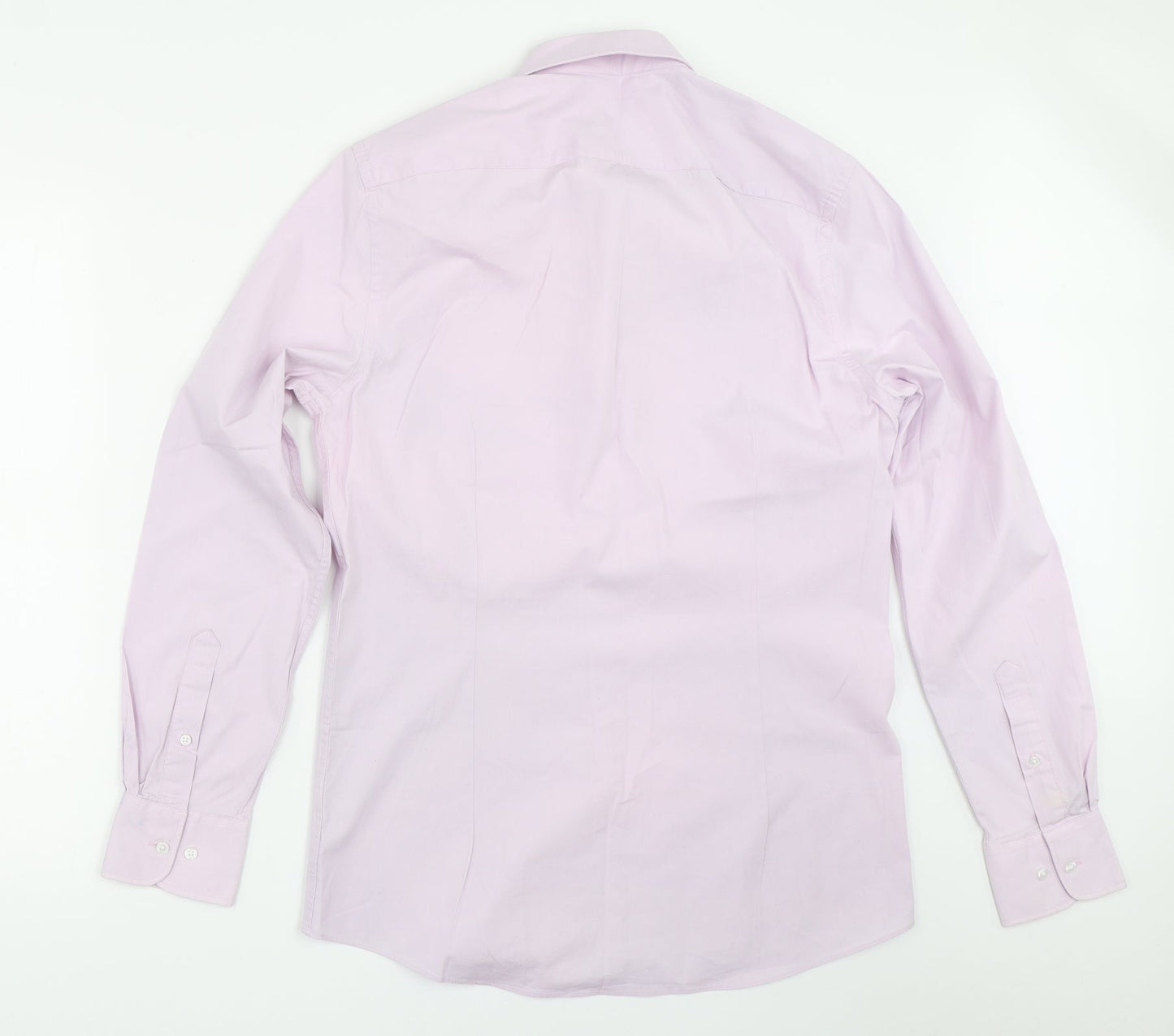 Mens UK Size 15.5 Debenhams Purple  Button-Up Long Sleeve Casual Shirt