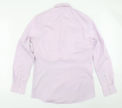 Mens UK Size 15.5 Debenhams Purple  Button-Up Long Sleeve Casual Shirt