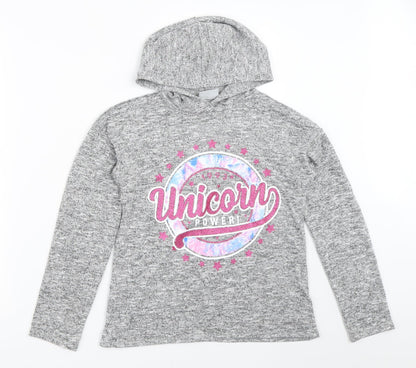 Matalan Girls Grey   Pullover Hoodie Size 10 Years
