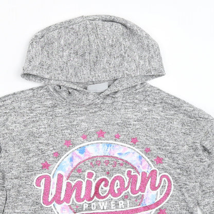 Matalan Girls Grey   Pullover Hoodie Size 10 Years