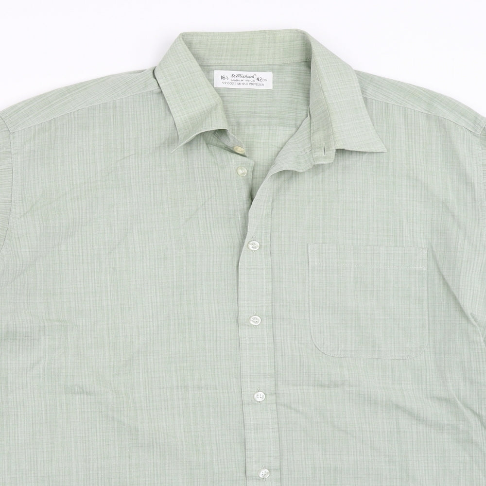 St Michael Mens Green    Button-Up Size 16.5