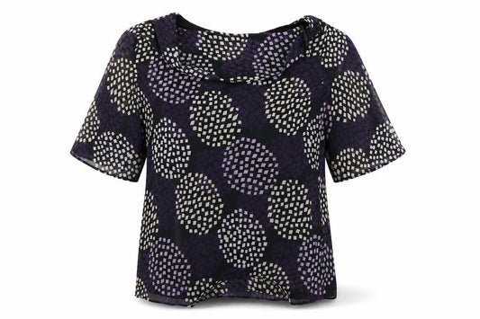 Front view of Bonmarché women’s black basic blouse, size UK 12