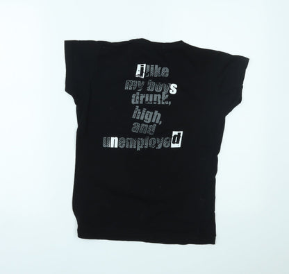 Womens UK Size M JHK Black Basic T-Shirt