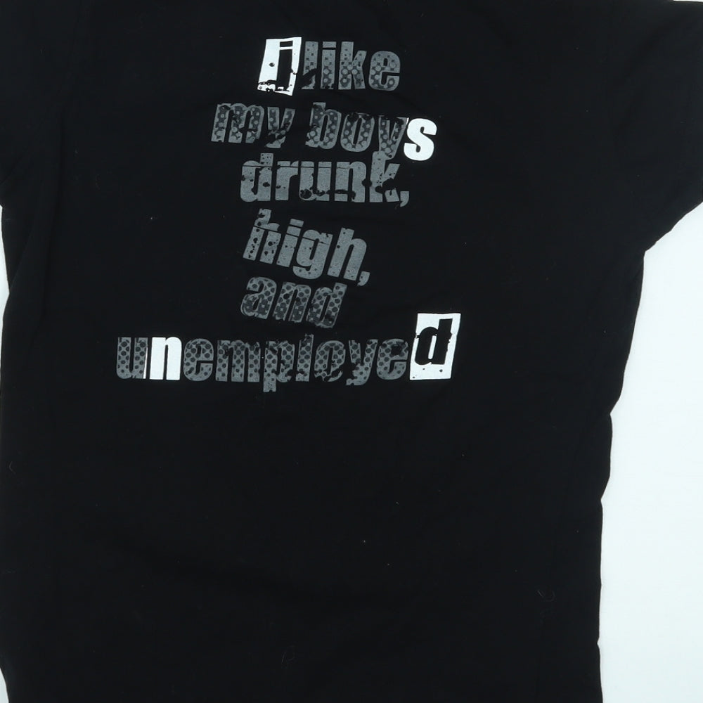 Womens UK Size M JHK Black Basic T-Shirt