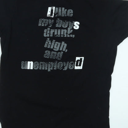 Womens UK Size M JHK Black Basic T-Shirt