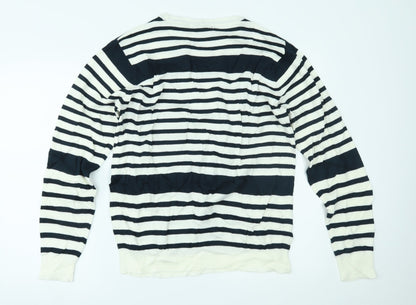 Primark Mens Blue Striped  Pullover Jumper Size L