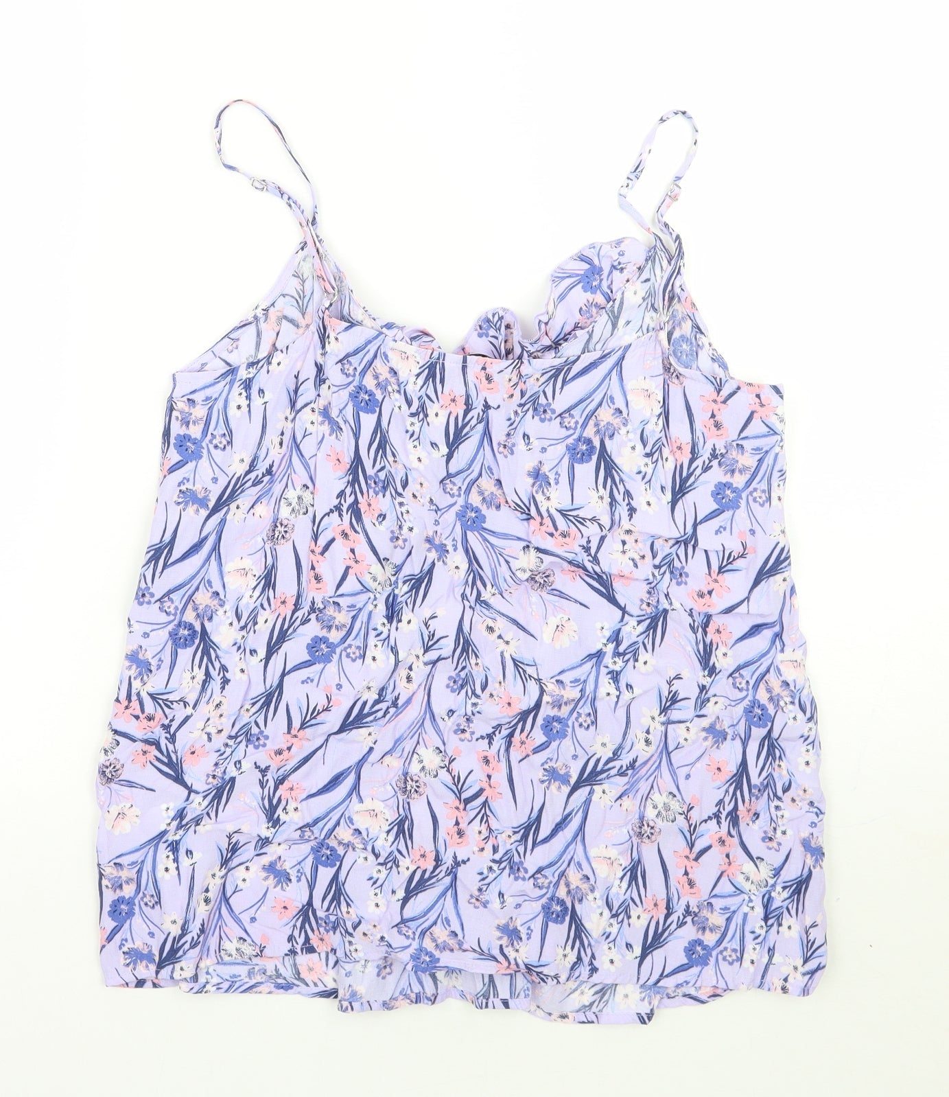 George Womens Purple Floral  Basic Tank Size 10