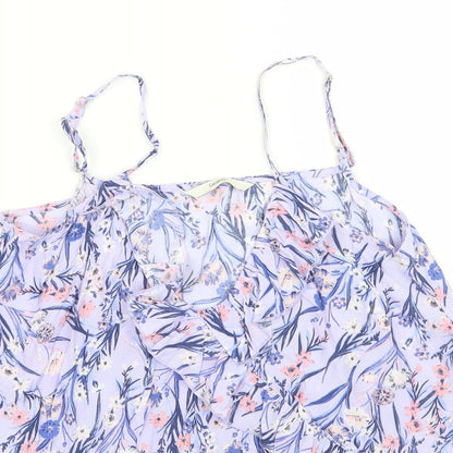 George Womens Purple Floral  Basic Tank Size 10