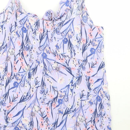 George Womens Purple Floral  Basic Tank Size 10