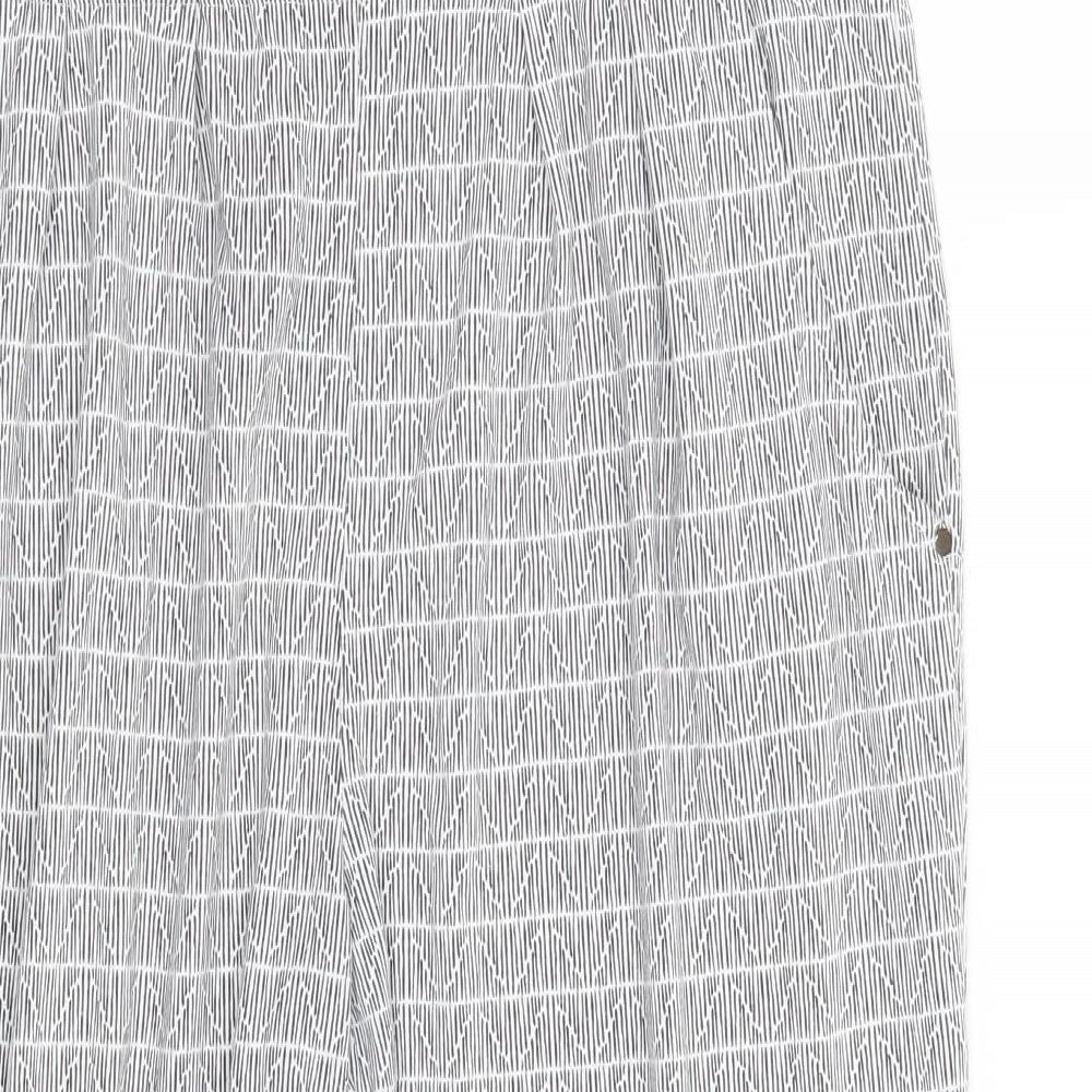 ESMARA Womens White Geometric  Trousers  Size 14 L25 in