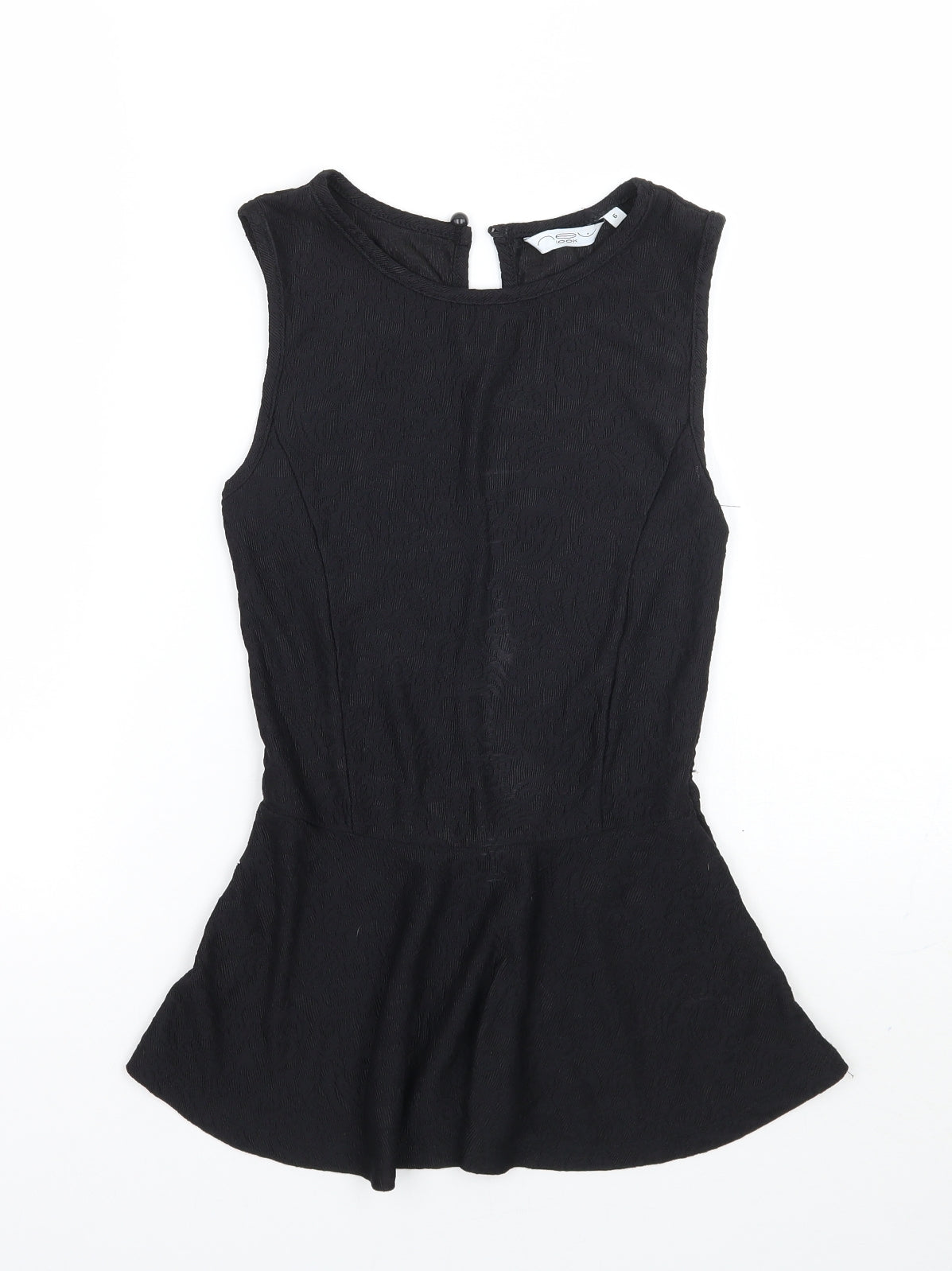 Womens UK Size 6 Newlook Black Basic T-Shirt