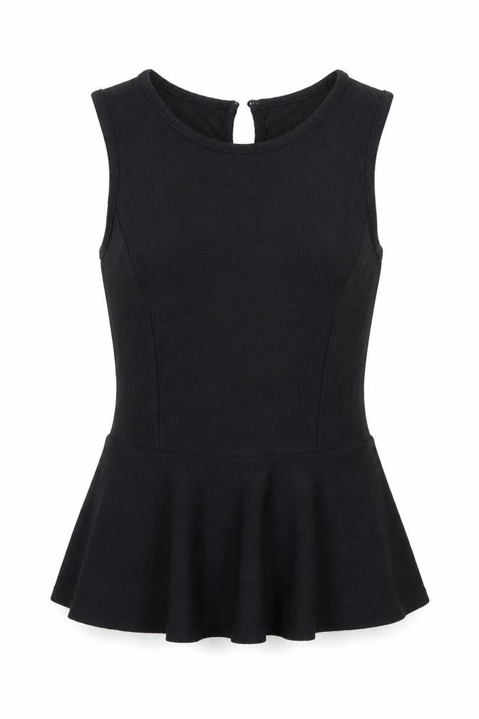 Womens UK Size 6 Newlook Black Basic T-Shirt