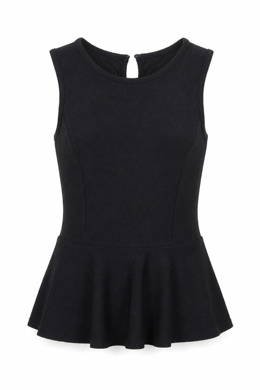 Womens UK Size 6 Newlook Black Basic T-Shirt