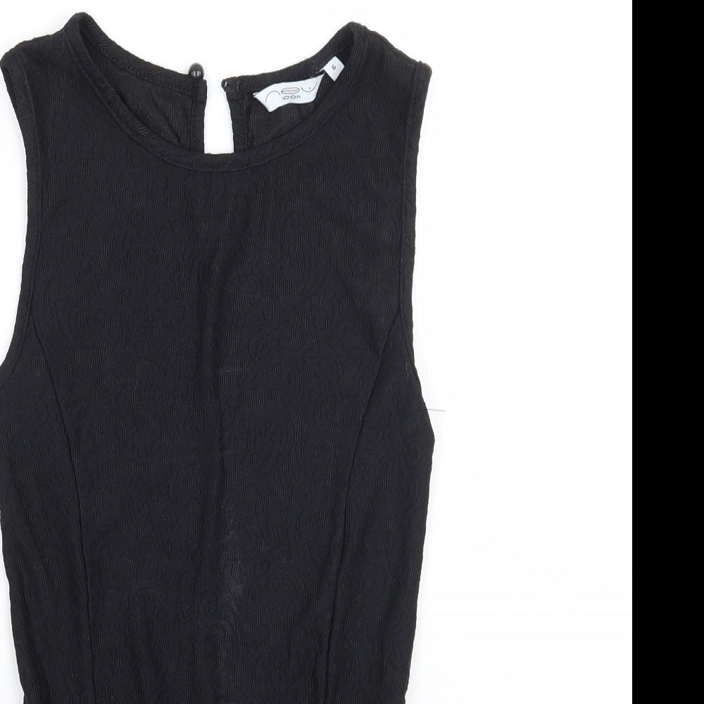 Womens UK Size 6 Newlook Black Basic T-Shirt