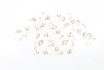 Fred & flo Girls Ivory Animal Print  Basic T-Shirt Size 6-9 Months  - Disney