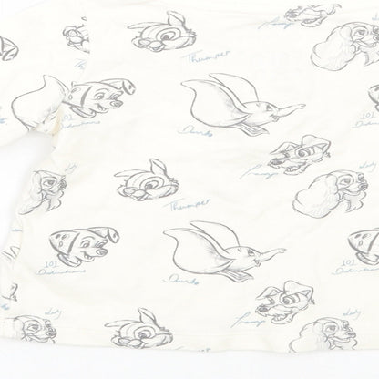 Fred & flo Girls Ivory Animal Print  Basic T-Shirt Size 6-9 Months  - Disney