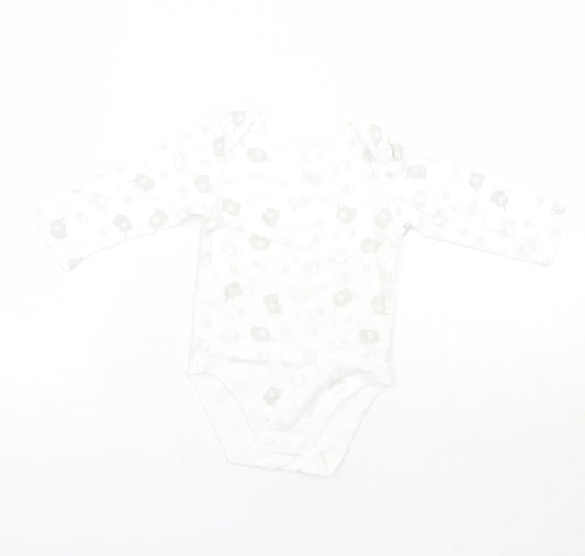 Nutmeg Baby White Geometric  Babygrow One-Piece Size 6-9 Months
