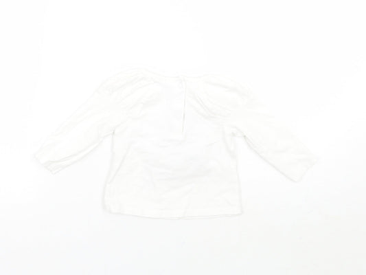 Mini Club Girls White Geometric  Basic T-Shirt Size 3-6 Months