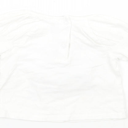 Mini Club Girls White Geometric  Basic T-Shirt Size 3-6 Months