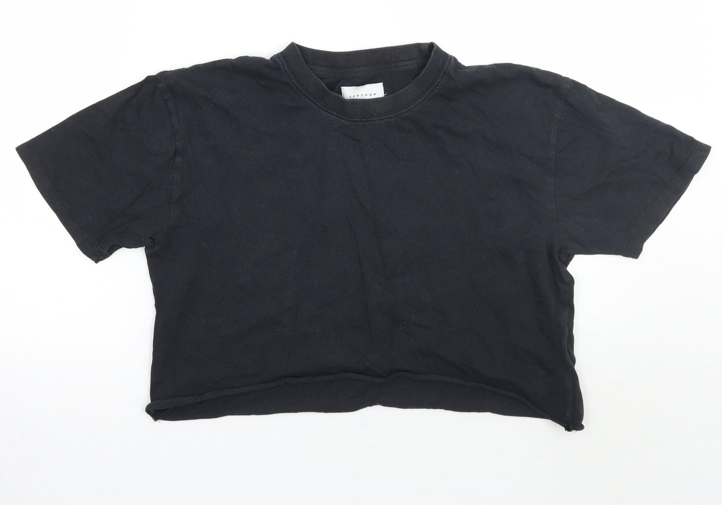 Womens UK Size XS Topshop Grey Basic T-Shirt