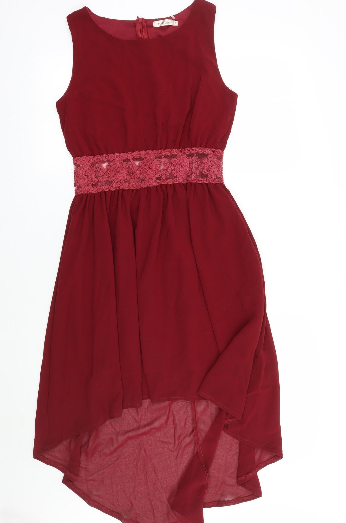 Front view of Emamoda women’s red a-line, size M