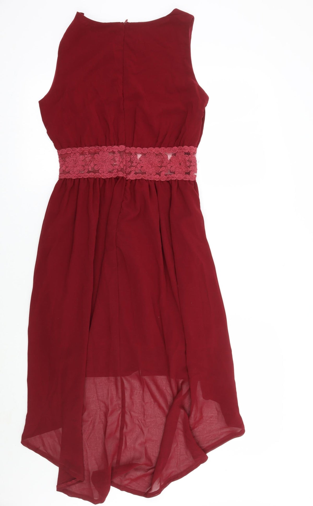 Back view of Emamoda women’s red a-line, size M