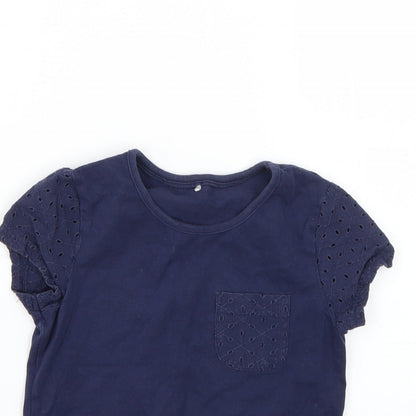 George Girls Blue   Basic T-Shirt Size 6-7 Years