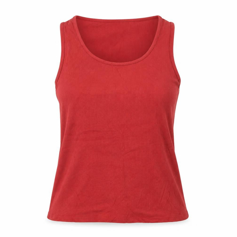Front view of Marks & Spencer women’s brown basic t-shirt, size UK 14