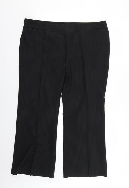 F&F Womens Black Striped  Trousers  Size 18 L25 in