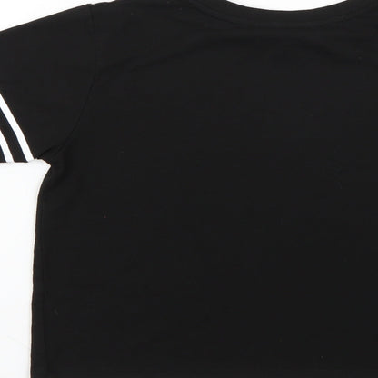 miss evie Girls Black Geometric  Basic T-Shirt Size 9-10 Years