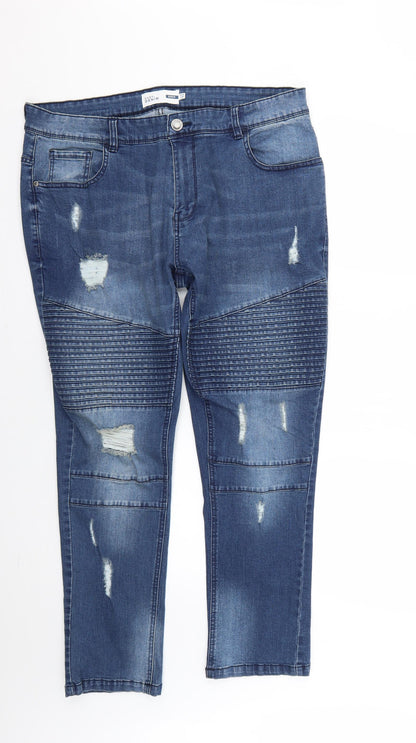 Womens UK Size 38 Easy Regular Fit Straight Blue Jeans