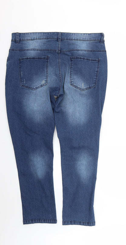 Womens UK Size 38 Easy Regular Fit Straight Blue Jeans