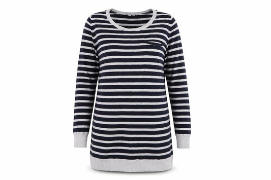 Front view of Gap women’s multicoloured striped jumper dress, size M