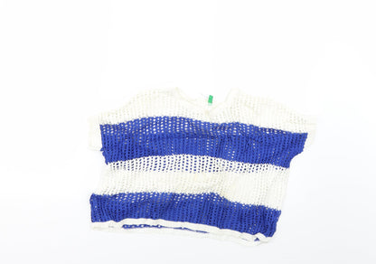 united of colurs Girls Multicoloured Striped  Pullover Jumper Size 8-9 Years