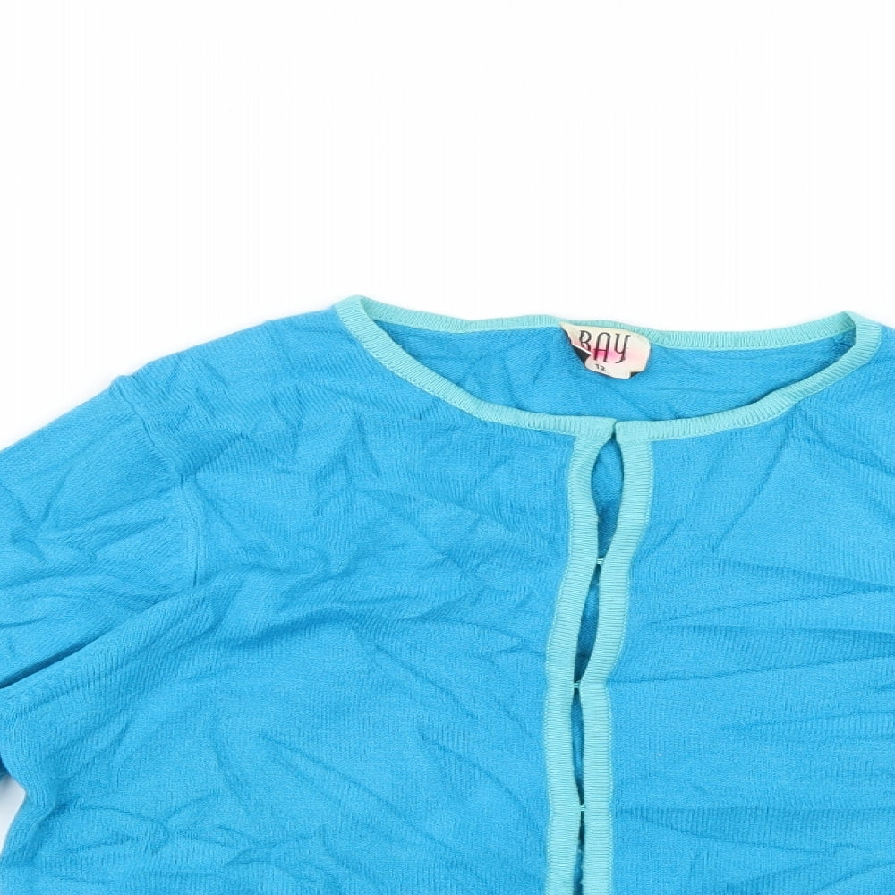 Womens UK Size 12 bay Blue Cardigan Jumper