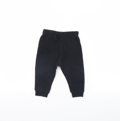 Fred & FLo Baby Black   Jogger Trousers Size 9 Months
