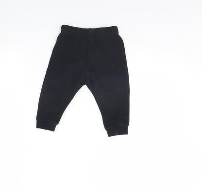 Fred & FLo Baby Black   Jogger Trousers Size 9 Months