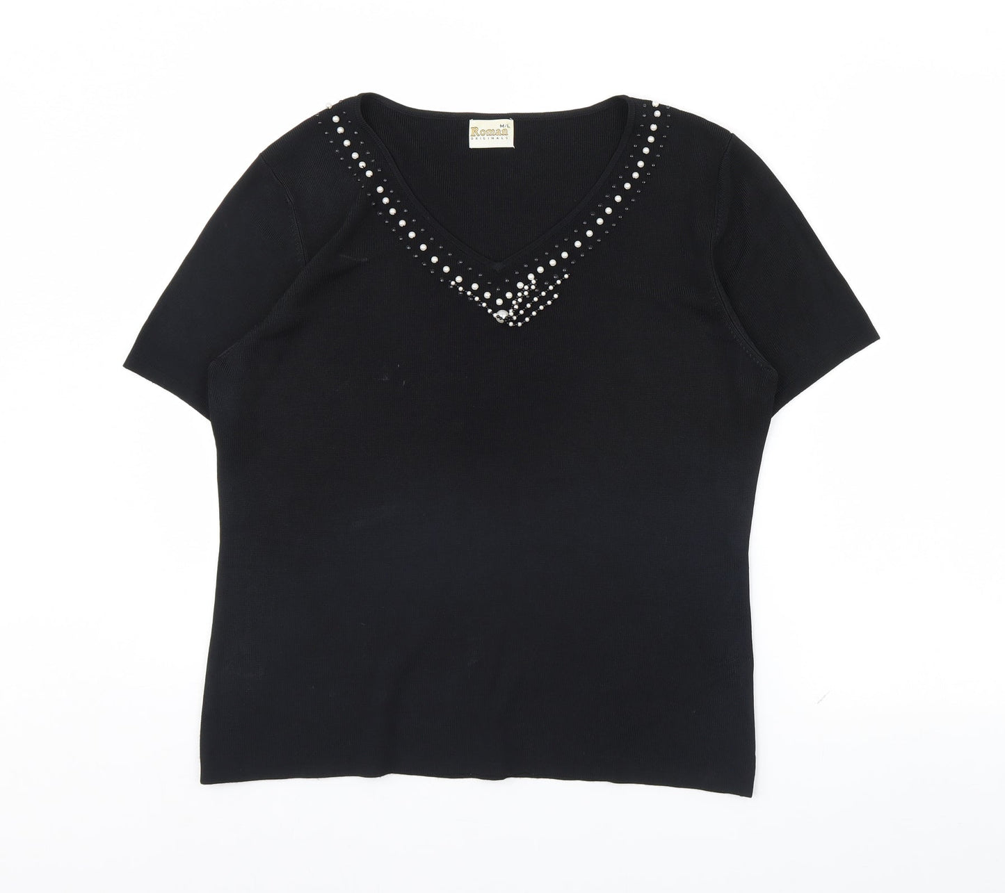 Womens UK Size M Roman Black Pullover Jumper