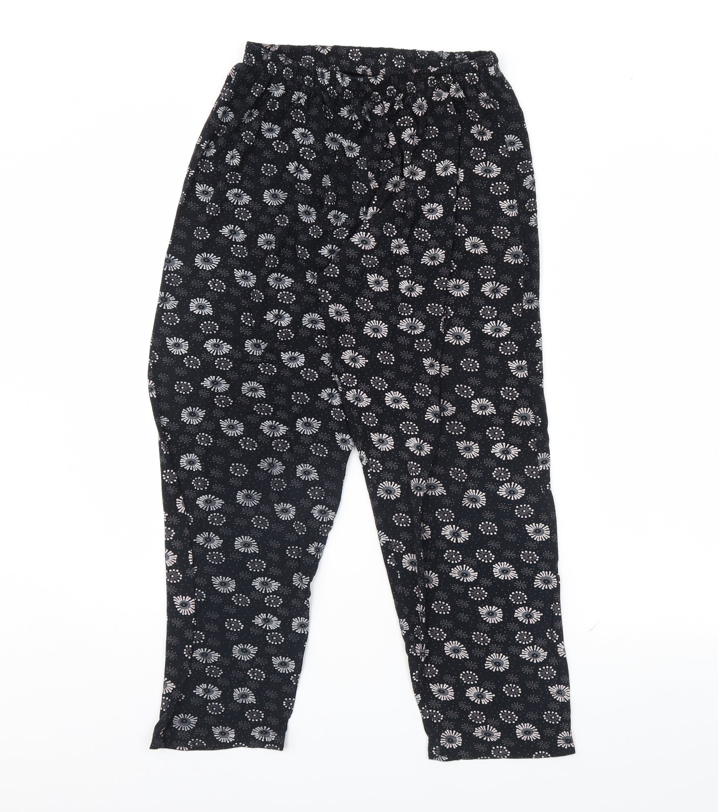 Womens UK Size M Preworn Regular Fit  Black Trousers