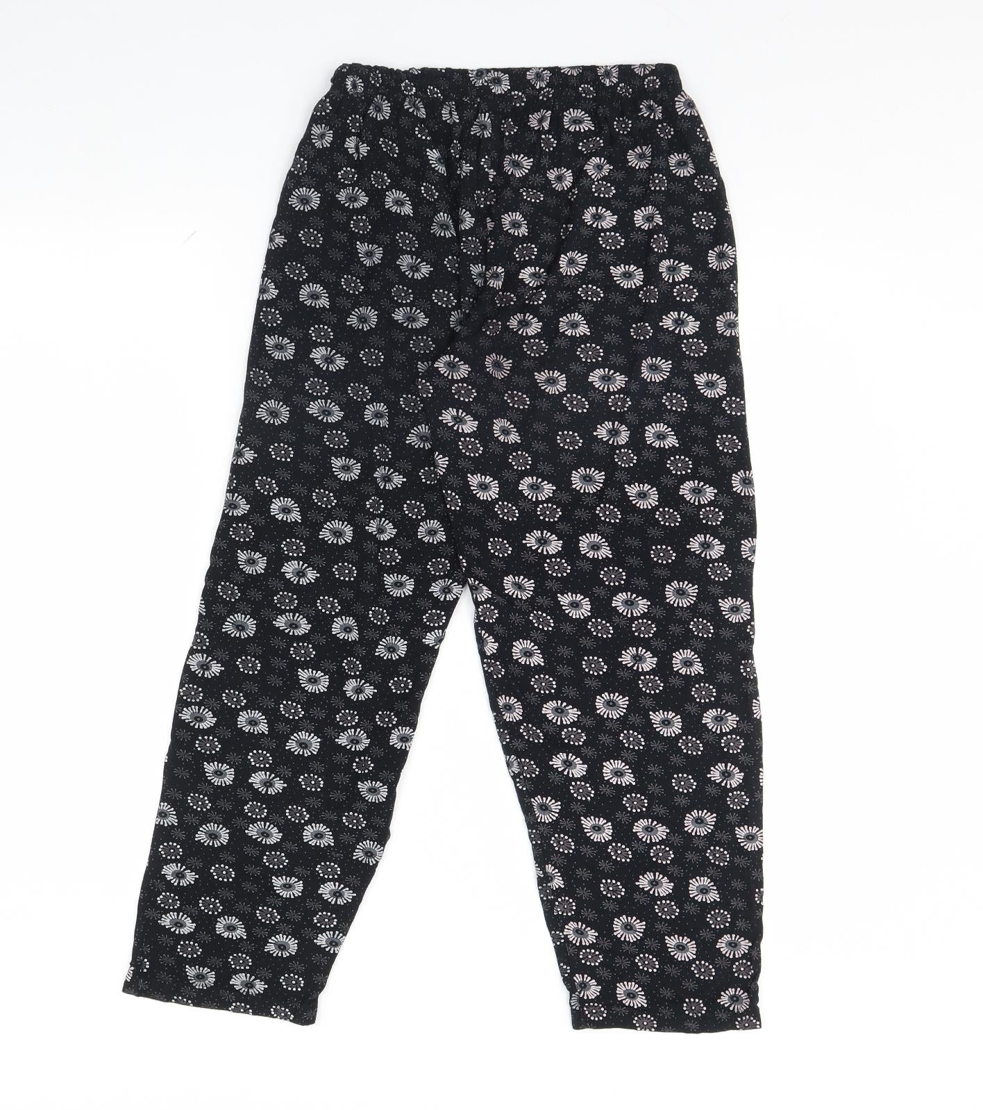 Womens UK Size M Preworn Regular Fit  Black Trousers