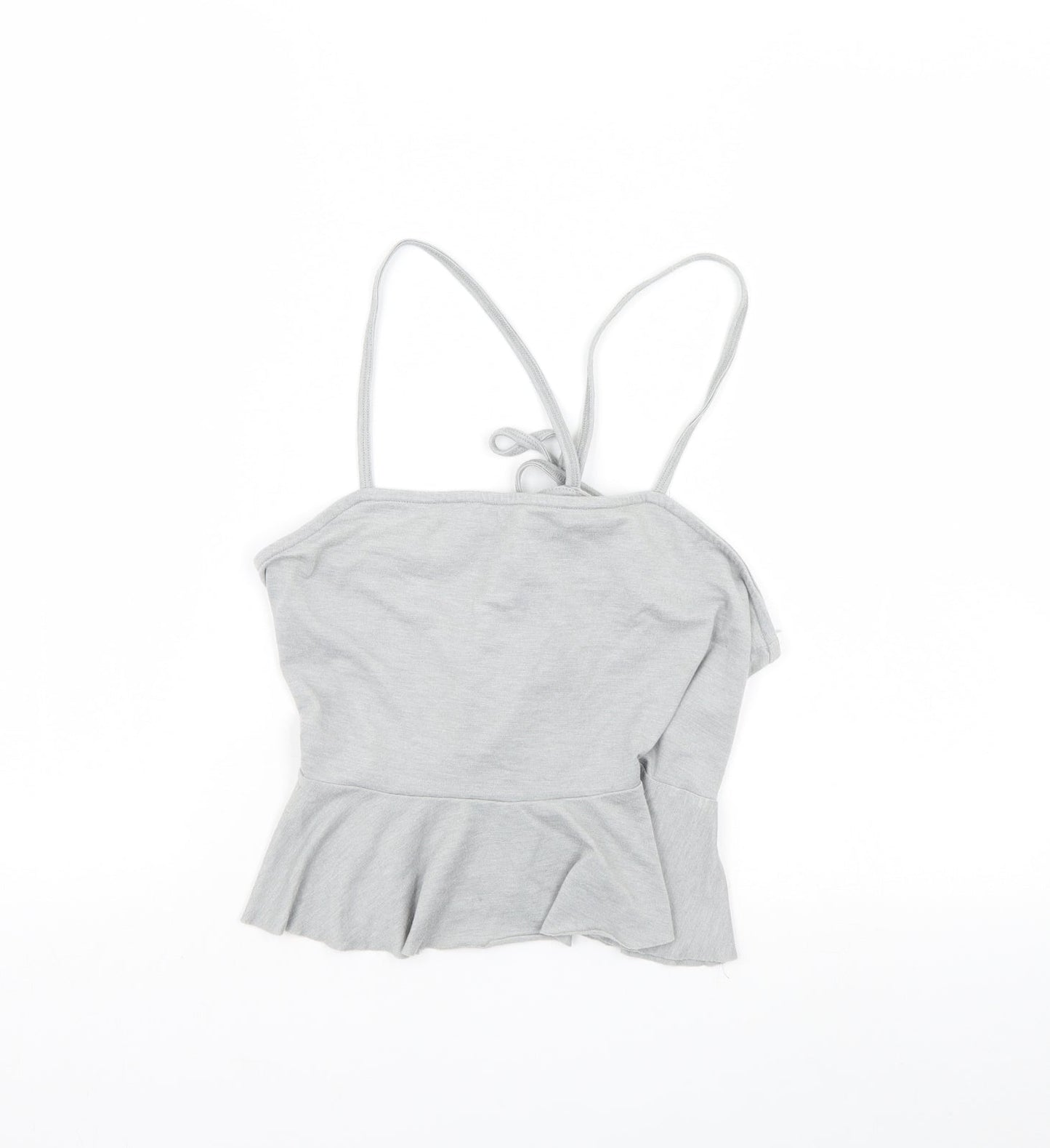 Womens UK Size 10 River Island Grey Cropped Tank