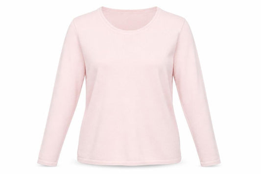 Front view of Julipa women’s pink jumper, size UK 12